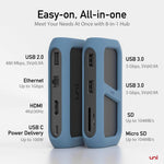 USB-C концентратор 8 в 1 | Съемный кабель | Юнион Про