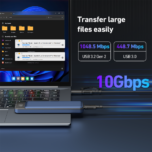 M.2 NVMe & SATA SSD エンクロージャ |10Gbps | USB3.2 対応