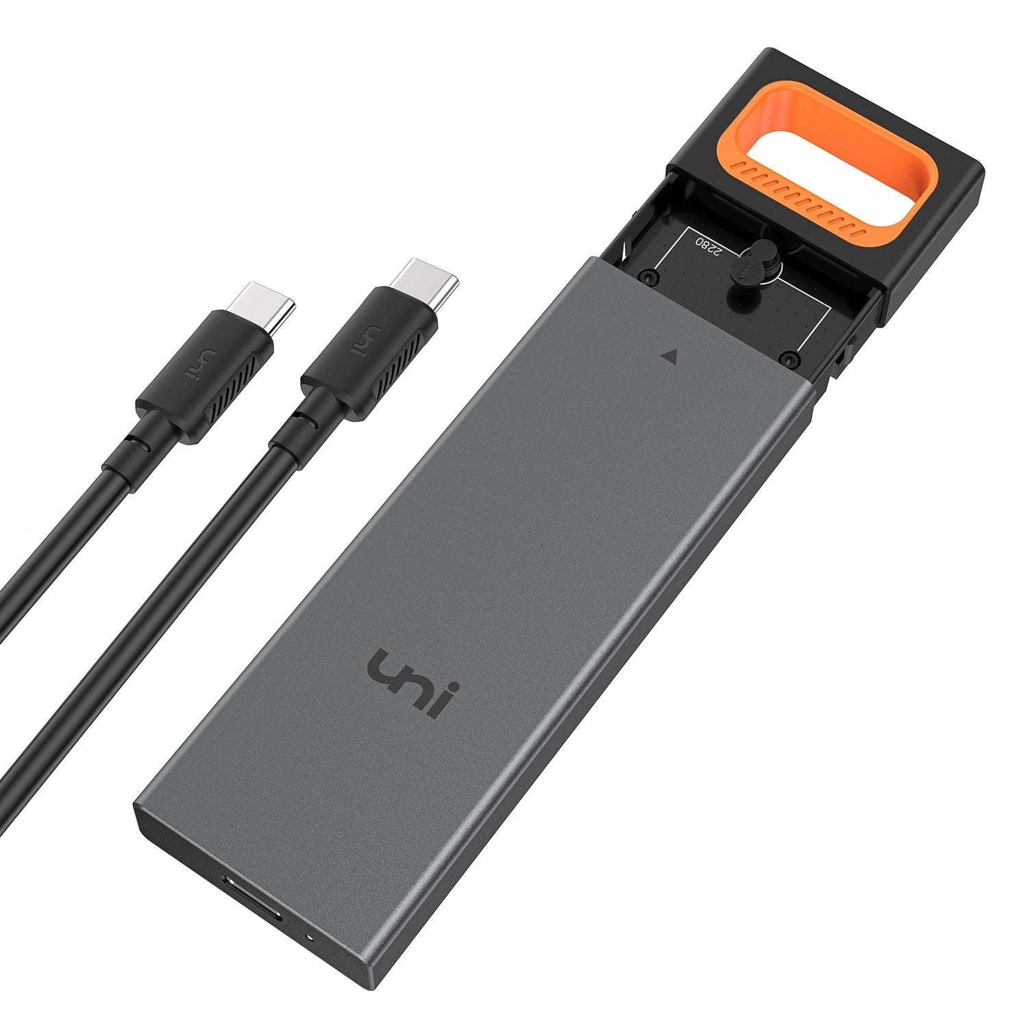 M.2 NVMe & SATA SSD-behuizing | Oranje | ONEINDIG