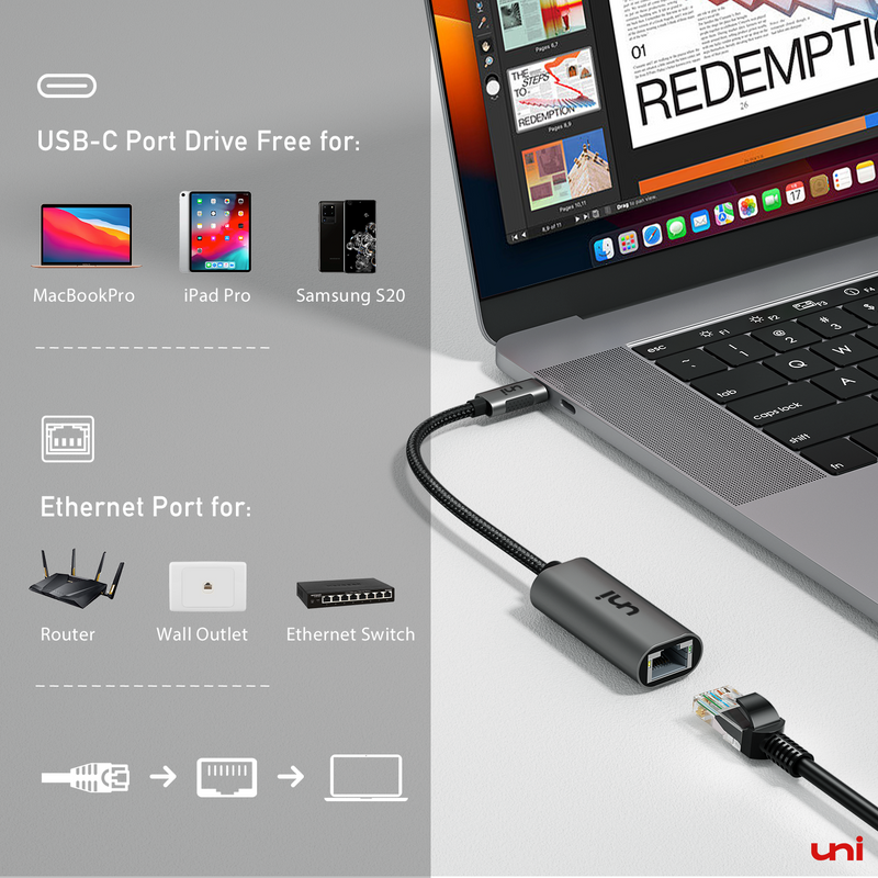 USB-C-zu-Ethernet-Adapter 1G | SCHNELL