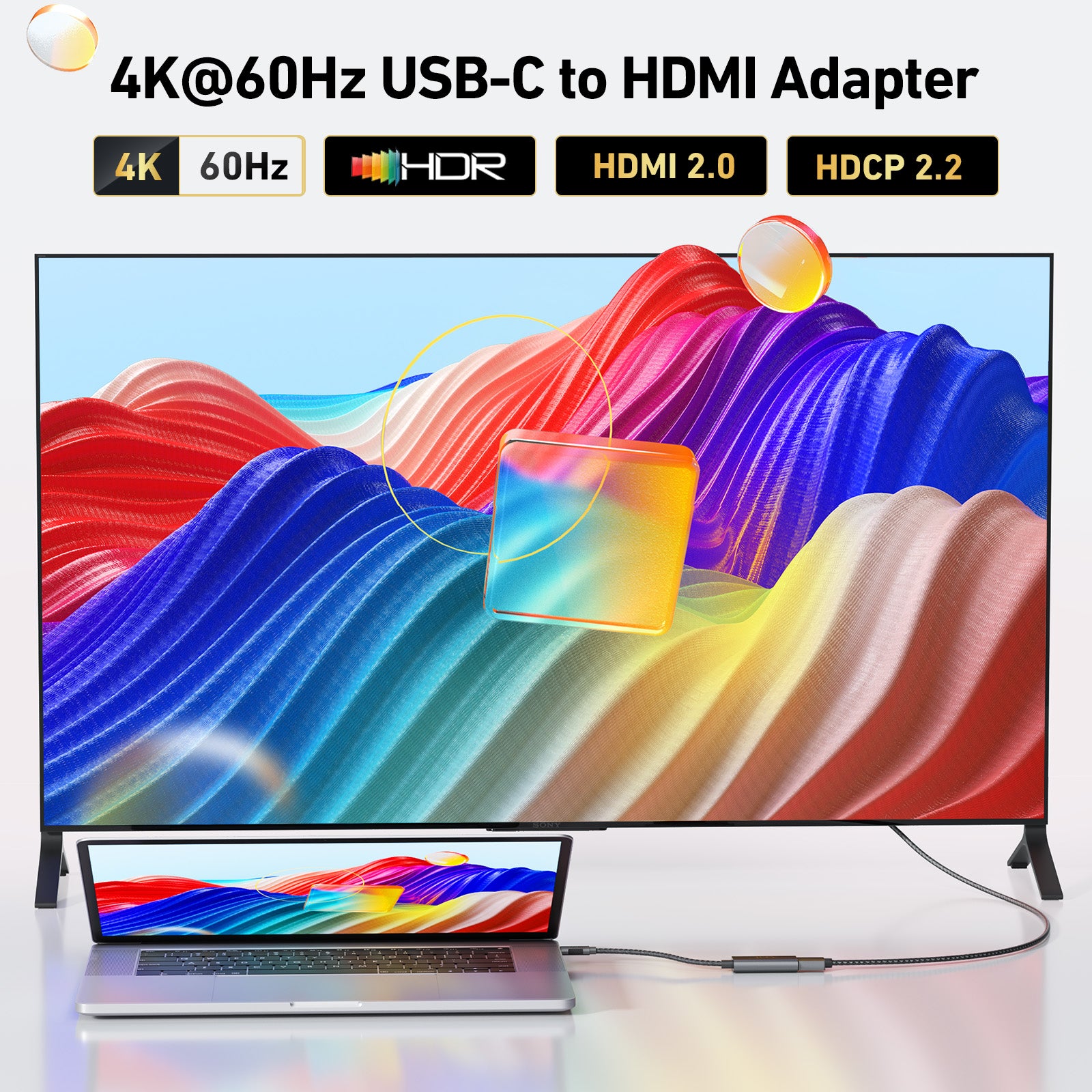 Adaptador USB-C a HDMI 4K | PANTALLA ++