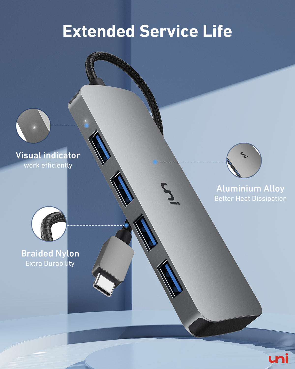 USB-C ハブ (4 in 1) | USB3.0 | ユーフラット