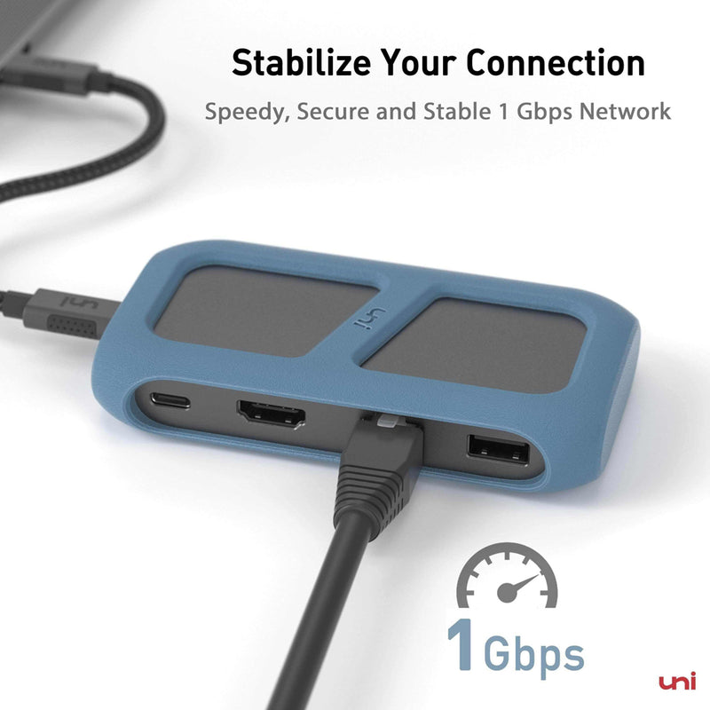 USB-C 8-in-1-hub | Afneembare kabel | Unie Pro