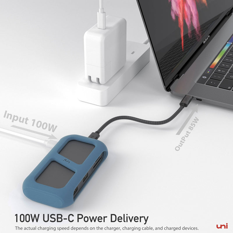 USB-C 8-in-1-hub | Afneembare kabel | Unie Pro
