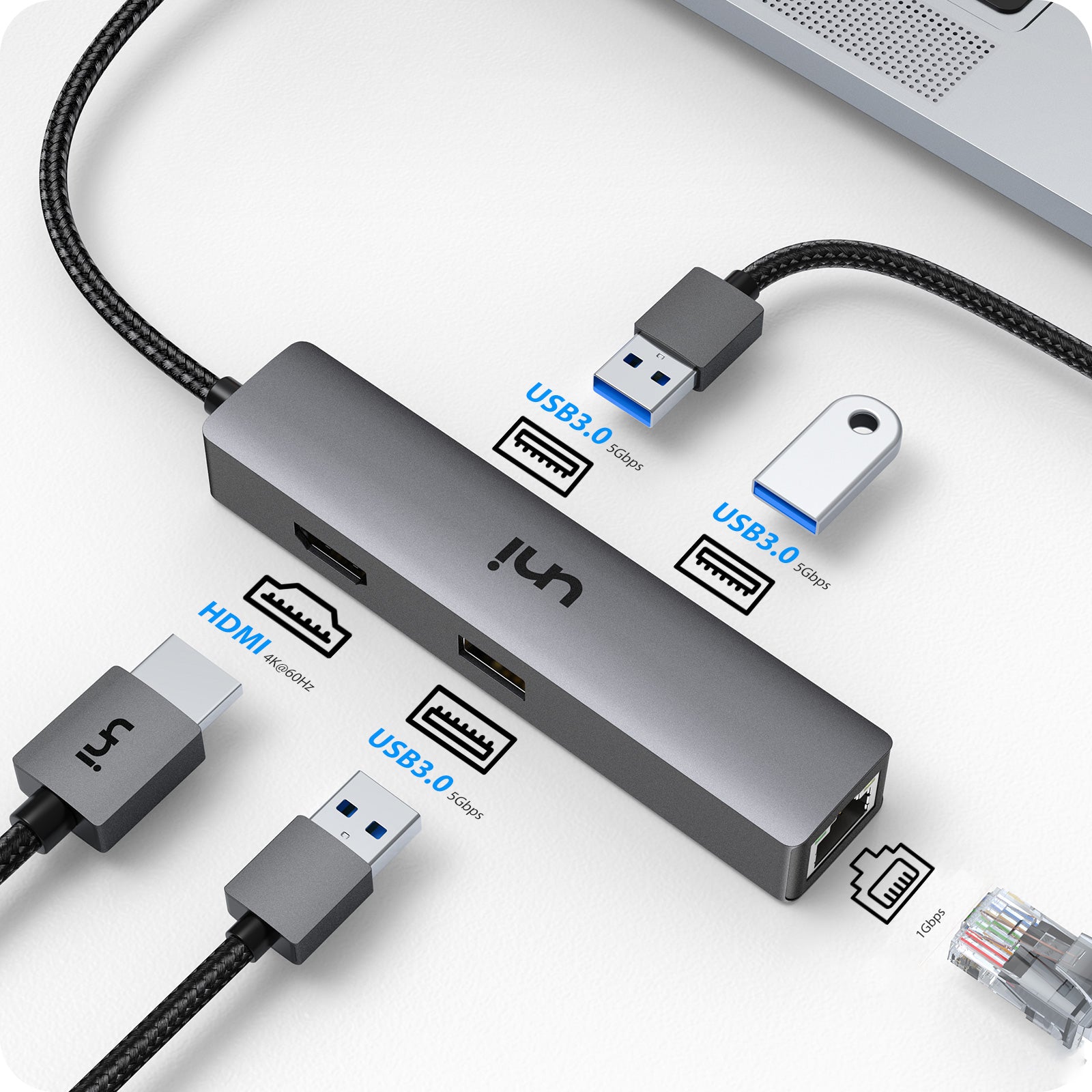 USB-C Hub 5 in 1 Hub | uni