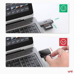 Easily insert and remove your card using a spring-loaded mechanism.