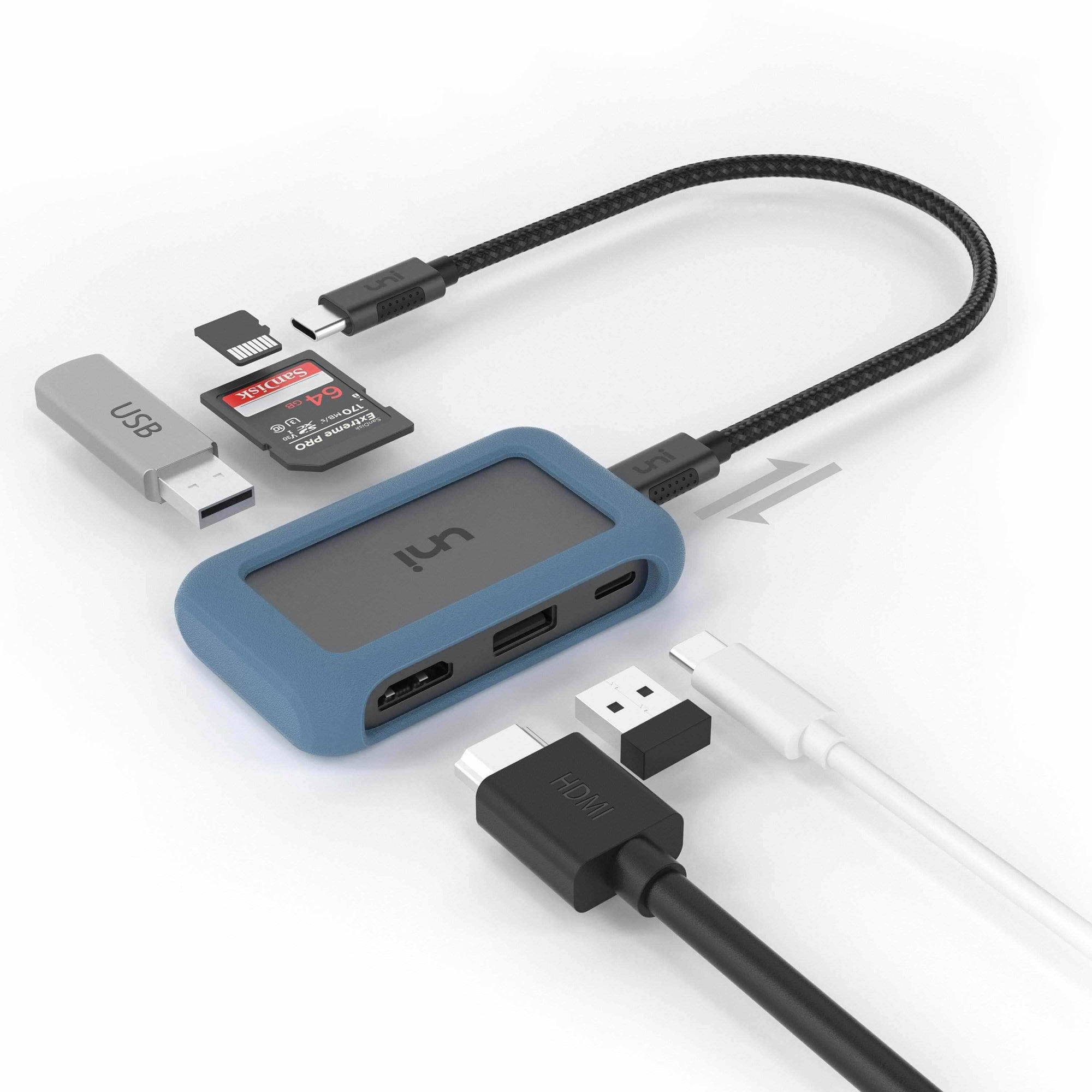 USB-C 6 in 1 Hub | Detachable Case | uni